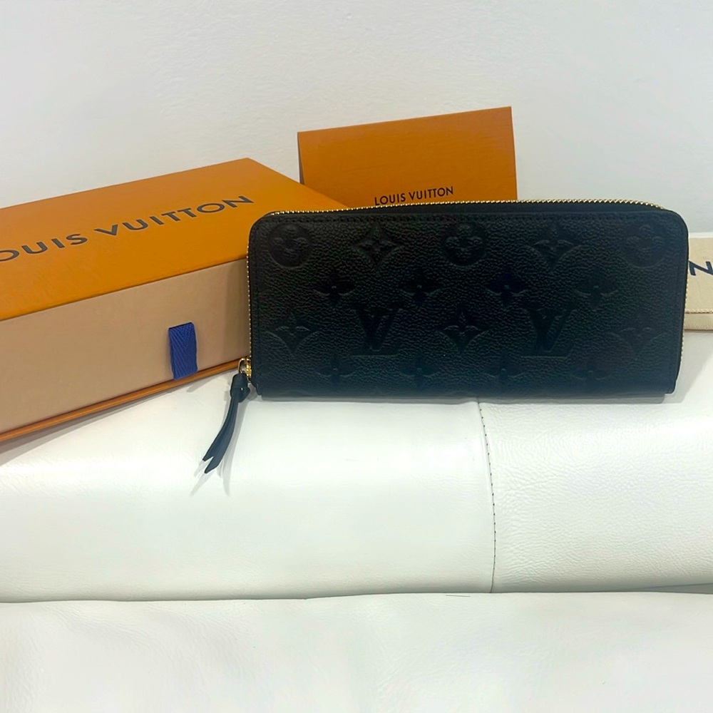 Brand New Louis Vuitton Black Clemence M Empreinte Noir wallet